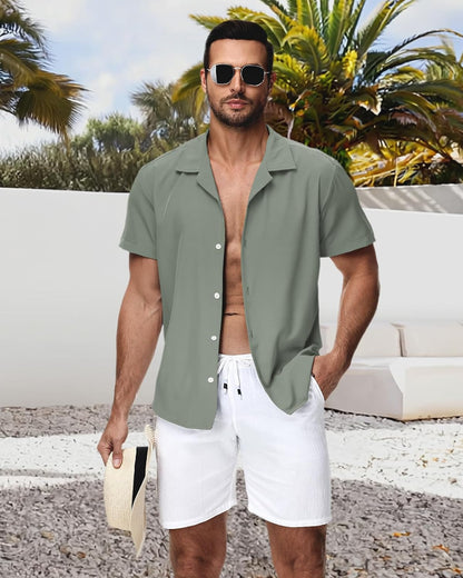 HMIYA Herren Hawaiihemden Kurzarm Button-Up Hemd Herren S-3XL