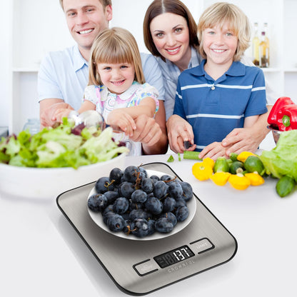 CROWNFUL Küchenwaage, 11lb/5kg Digitale Küchenwaage für Kochen und Backen, 6 Maßeinheiten mit Tara-Funktion (Batterie enthalten)