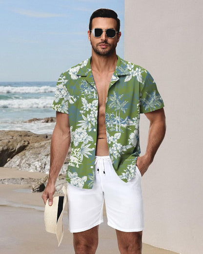 HMIYA Herren Hawaiihemden Kurzarm Button-Up Hemd Herren S-3XL