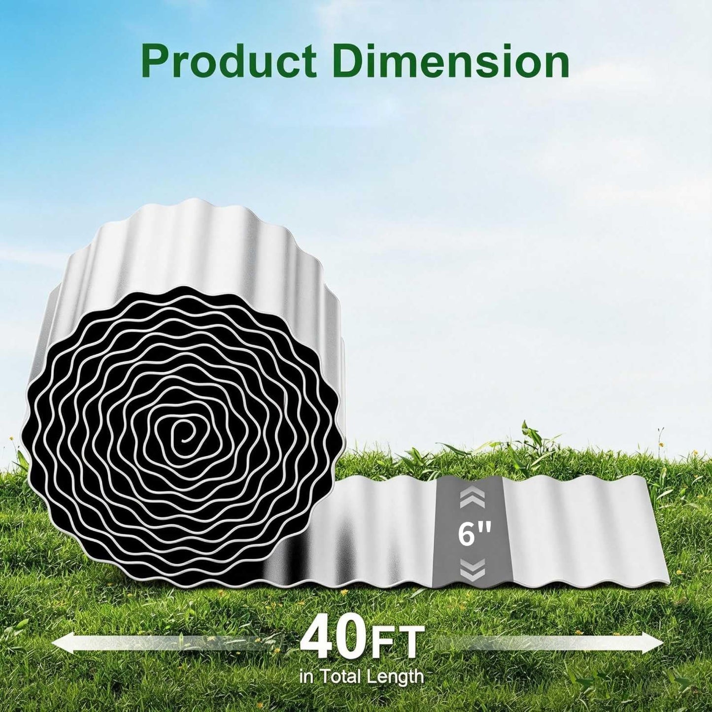 2-Inch x 66 FT Landscape Edging Border with 100 Spikes, No Dig Garden Border Edging Kit, Plastic Edging Border Flexible for Garden Flower Beds Lawn Yard Paver Pathway (Black)