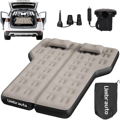 Umbrauto Car Air Mattress Backseat| Inflatable Truck Back Seat Camping Airbed for SUV Rear Seat, Blow Up Sleeping Travel Bed for Van Trunk with Pump & Pillows