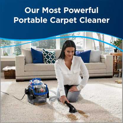 BISSELL Spotclean Professional Portable Carpet And Upholstery Deep Cleaner With Full-Sized 5.9 Amp, 5Ft Hose With 3" Tough Stain Brush, 3-In-1 Stair And Hydro-Rinse Self-Cleaning Tools, 2891B