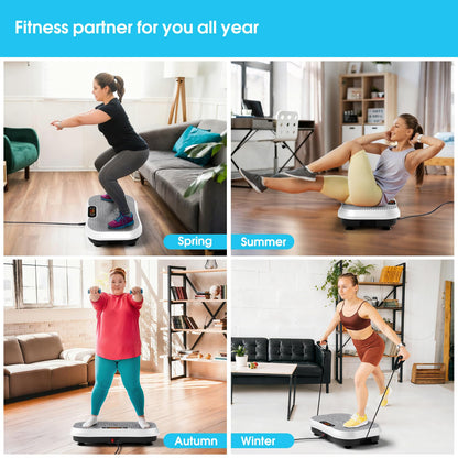 SoftGym Waver Vibration Plate Exercise Machine for Lymphatic Drainage Weight Loss,120 Speed Levels Vibrating Platform with Resistance Bands,Full-Body Workout Equipment for Muscle Activation