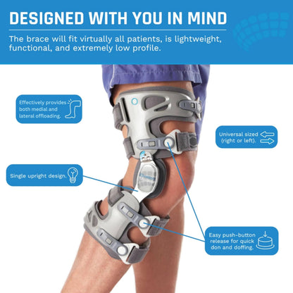 Ovation Medical Game Changer Unloader Left Knee Brace - Lightweight, Low Profile OA Knee Brace for Arthritis Pain and Support - Premium Knee Support for Medial and Lateral Knee Pain (Left)