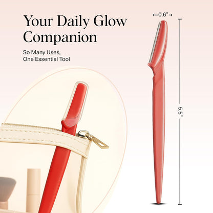 Kitsch Dermaplaning-Rasierer für Damen & Herren – Gesichtsrasierer, Augenbrauenrasierer & Gesichtshaarentferner – Peeling-Gesichtsrasierer & Hautpflege-Tool für glattere Haut – Terracotta, 12 Stück