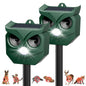 4 Pack Ultrasonic Animal Repeller with LED Strobe Lights - Outdoor Solar Powered for Squirrels, Deer, Raccoons, Rabbits, Skunks, Cats, Dogs - Protects Garden, Yard, Lawn, Farm & Crops