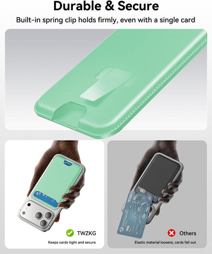 für MagSafe Wallet, 3 Kartenfächer, magnetische schlanke Handy-Geldbörse für iPhone 17/16/15/14/13/12 Pro Max Plus Air Serie, RFID-blockierendes veganes Leder, Schwarz