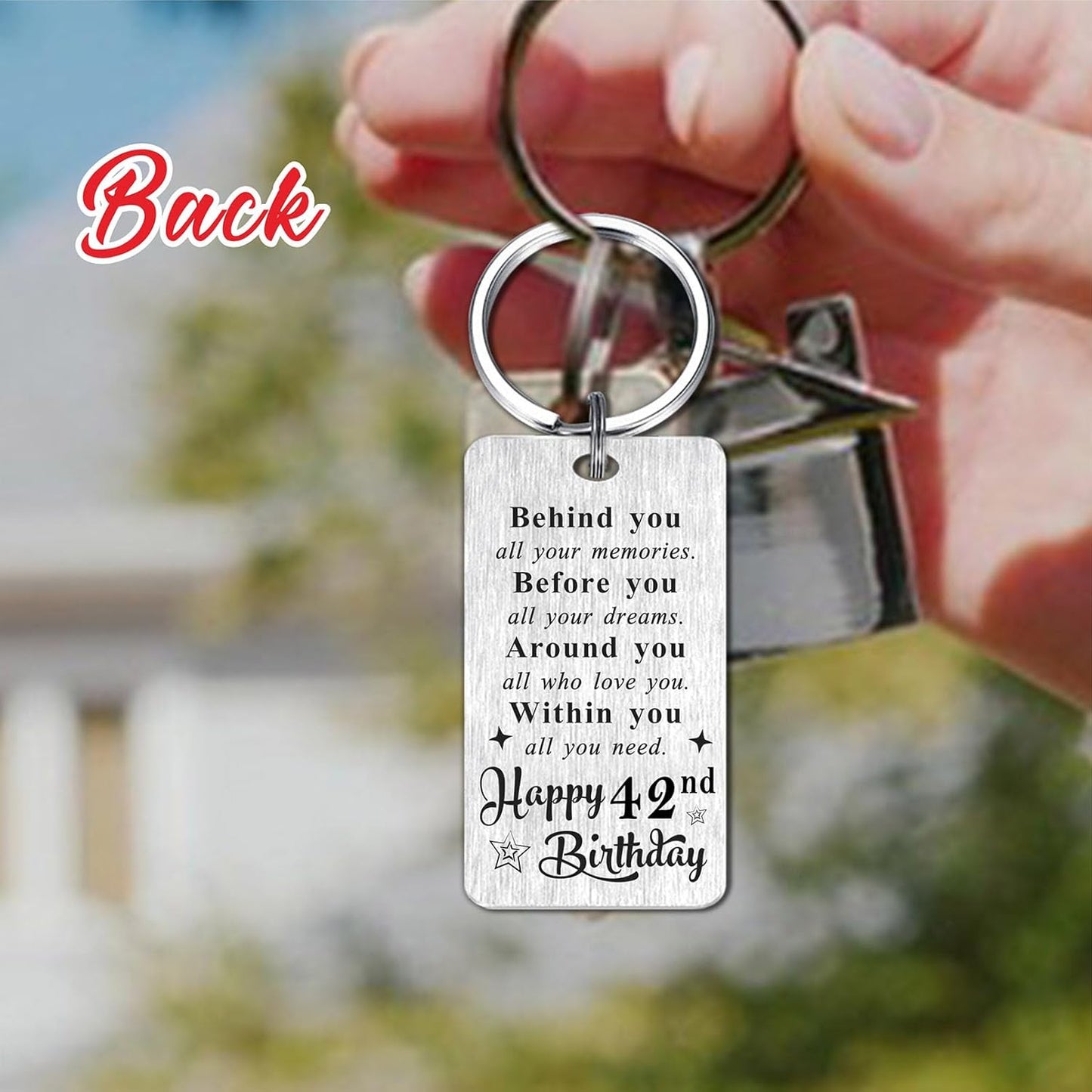 Gezxin Happy Birthday Schlüsselanhänger Geschenke für Frauen Männer - Personalisierter Edelstahl Geburtstagsschlüsselanhänger - Mach die Welt zu einem besseren Ort