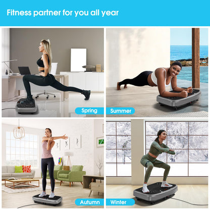 SoftGym Waver Vibration Plate Exercise Machine for Lymphatic Drainage Weight Loss,120 Speed Levels Vibrating Platform with Resistance Bands,Full-Body Workout Equipment for Muscle Activation