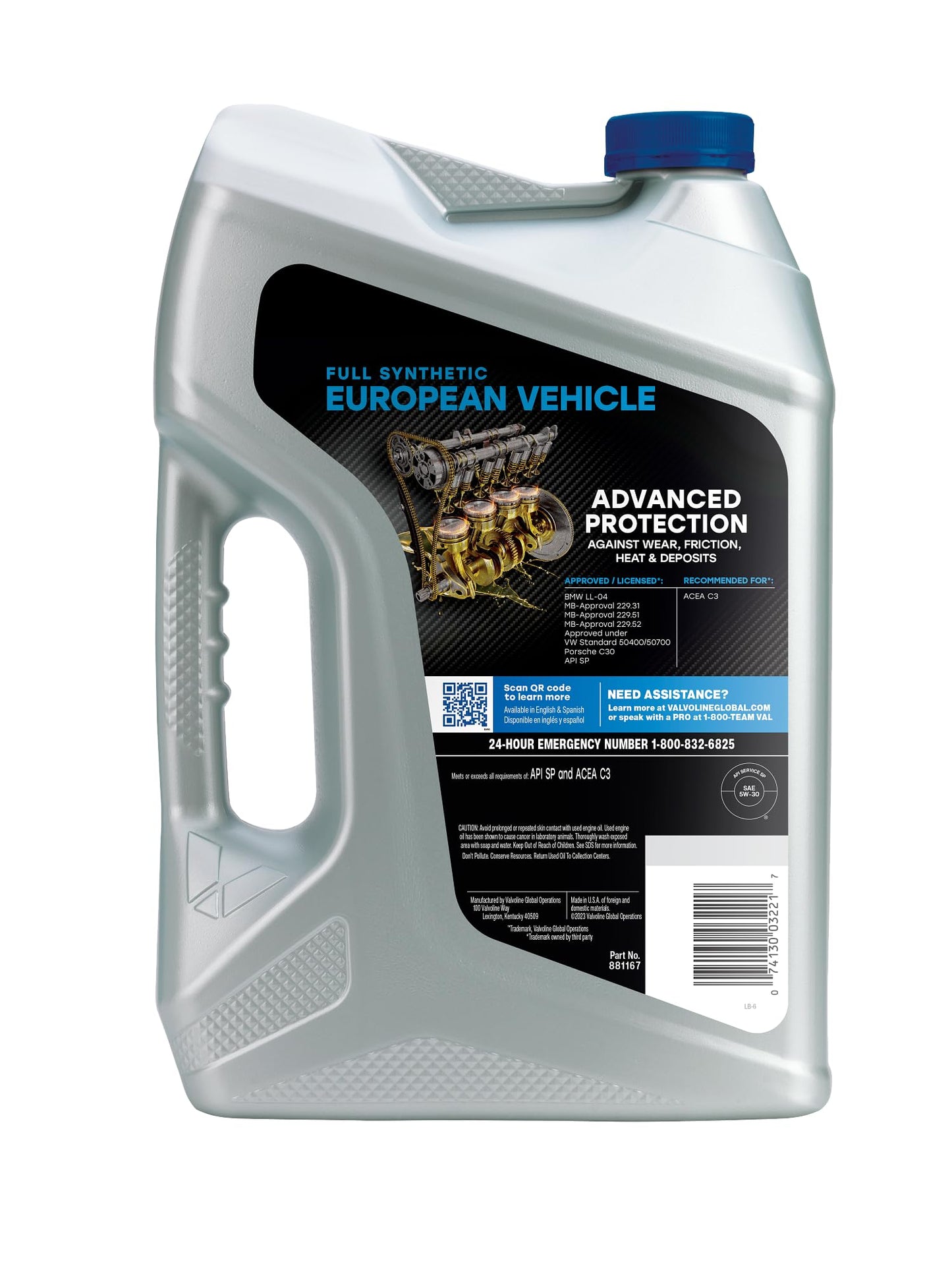 Valvoline Advanced Full Synthetic SAE 0W-20 Motor Oil 5 QT
