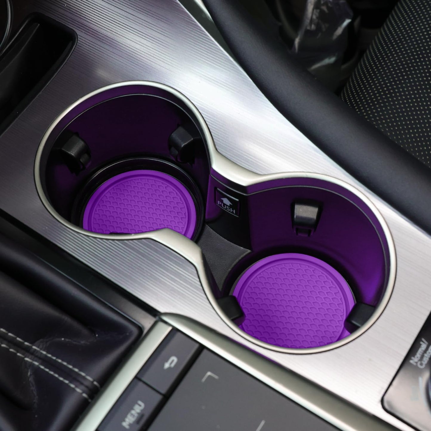 SINGARO Auto-Becheruntersetzer, 4 Stück universelle rutschfeste Becherhalter, in Ornamente eingebettete Untersetzer, Auto-Interieur-Zubehör, Schwarz