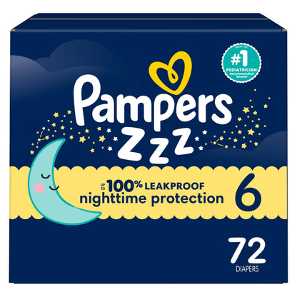 Pampers ZZZ Overnight Diapers, Size 3 (16-28 lbs), 116 Count, Nighttime Protection Disposable Baby Diaper