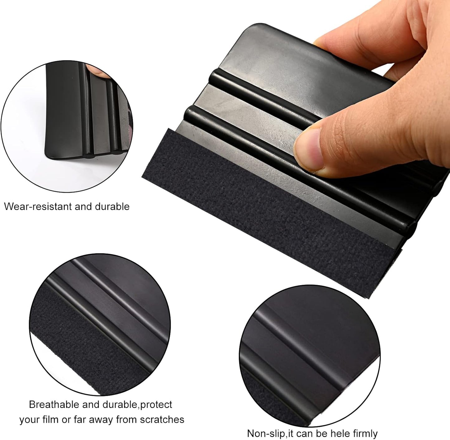 EHDIS 2 Stücke Vinyl Rakel Filzkantenrakel 10 cm Auto Vinyl Abzieher Decal Applikator Fensterfolien-Werkzeug mit Filzkante (2 Stücke, Blau)