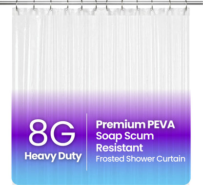 LiBa PEVA 8G Bathroom Shower Curtain Liner, 72" W x 72" H, Frosted, 8G Heavy Duty Waterproof Shower Curtain Liner