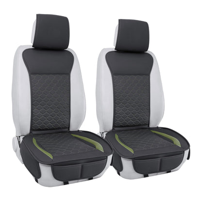 Elantrip 2PCs Front Car Seat Covers Leather Water Proof Seat Protector Universal fit for Most Cars SUVs and Trucks Black