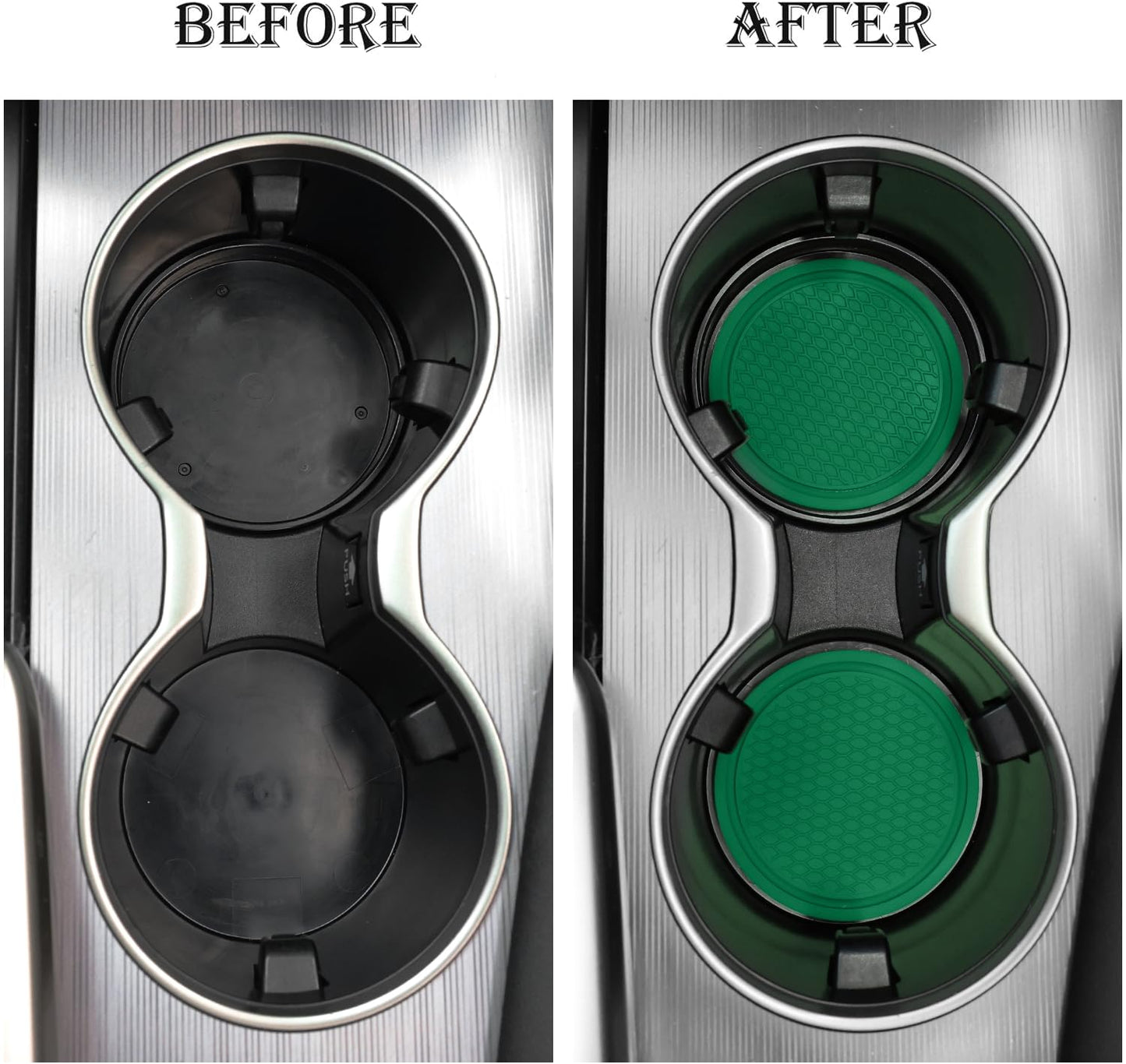 SINGARO Auto-Becheruntersetzer, 4 Stück universelle rutschfeste Becherhalter, in Ornamente eingebettete Untersetzer, Auto-Interieur-Zubehör, Schwarz