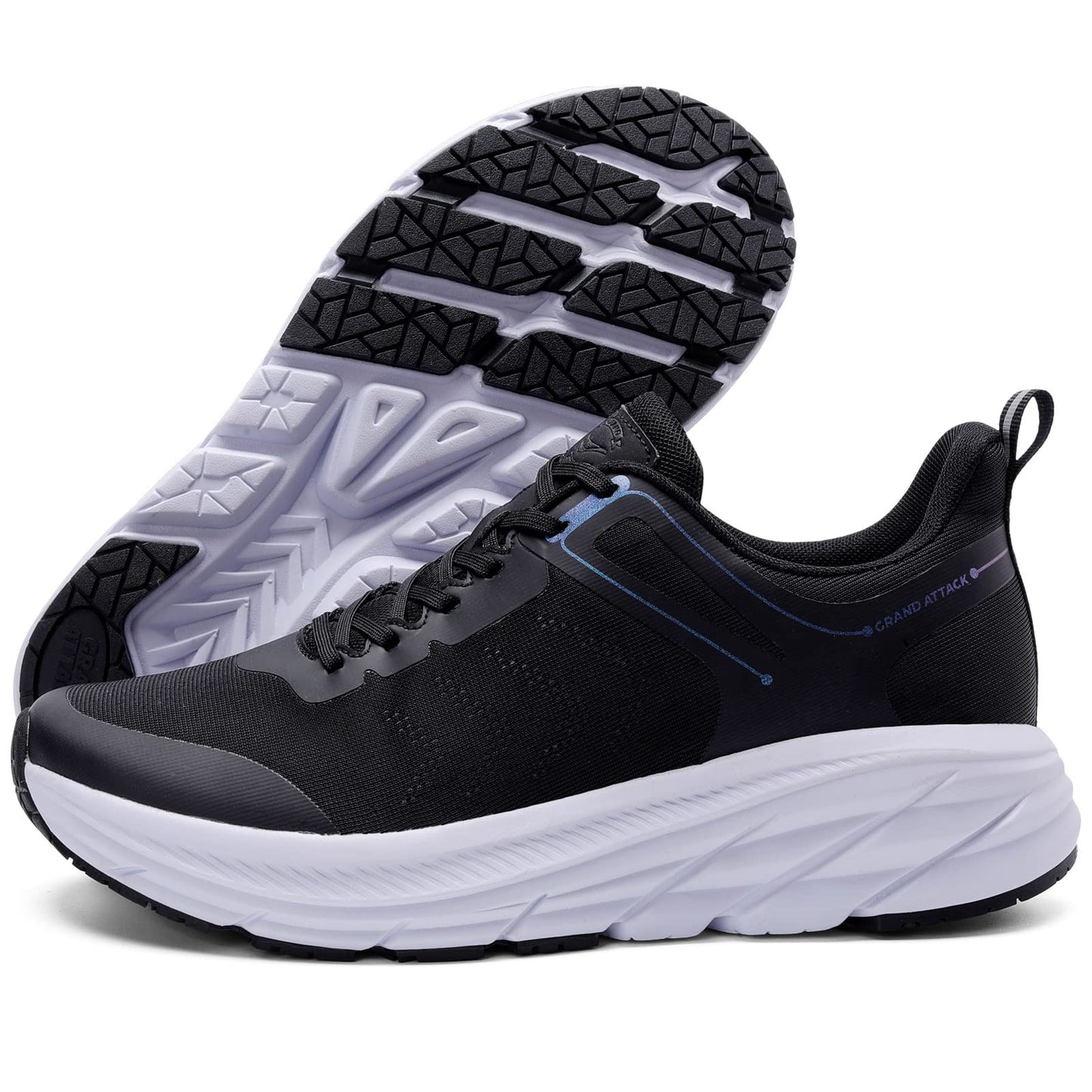 Grand Attack Men's Road Running Walking Shoes | Max Cushioned Comfort | Durable Non-Slip | Breathable Athletic Tennis Cross-Training Sneakers