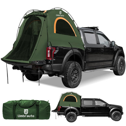 Truck Bed Tent 5.5-6ft: Easy Set Up Umburato Pickup Truck Tents for Camping, Waterproof PU3000mm Canopy for Truck Camper, Portable, Spacious for 2 Person Green