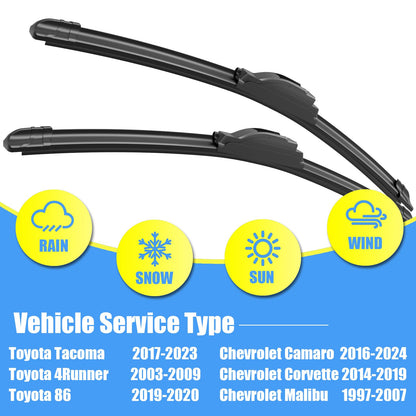 Gavimnal® 20"+20" Silicone Wiper Blades Replacement For Ford Explorer 2005-2010,F-150 1999-2007,All-Season Front Windshield Wiper Blades(Set of 2)