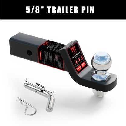TYT Adjustable Truck Trailer Hitch for 2 inch Receiver, 6" Drop/Rise Tow Hitch with Dual Balls (2" & 2-5/16"), Compatible with Heavy-Duty Trailer Systems up to 20,000 lbs, Includes Hitch Tightener