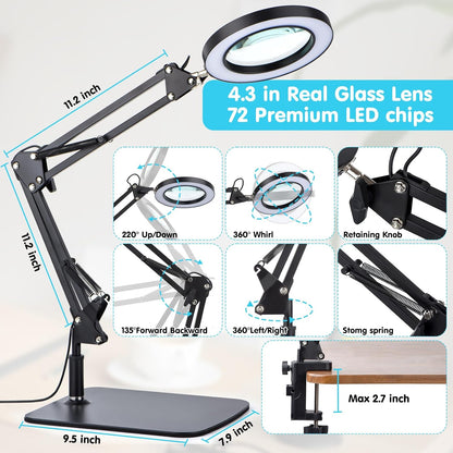 LED Magnifier Desk Lamp with Stand and Clamp - A Game-Changer for Close Work