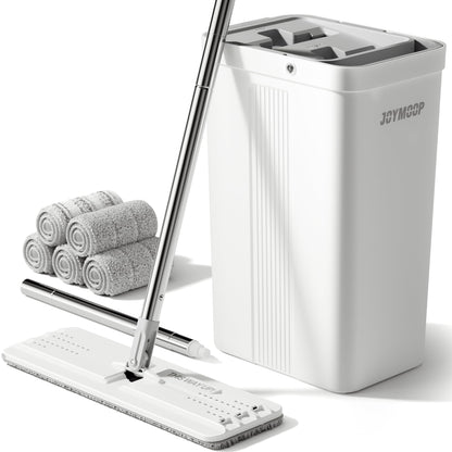 White Bucket #2124 + 60" Flat Mop + 5 Pads