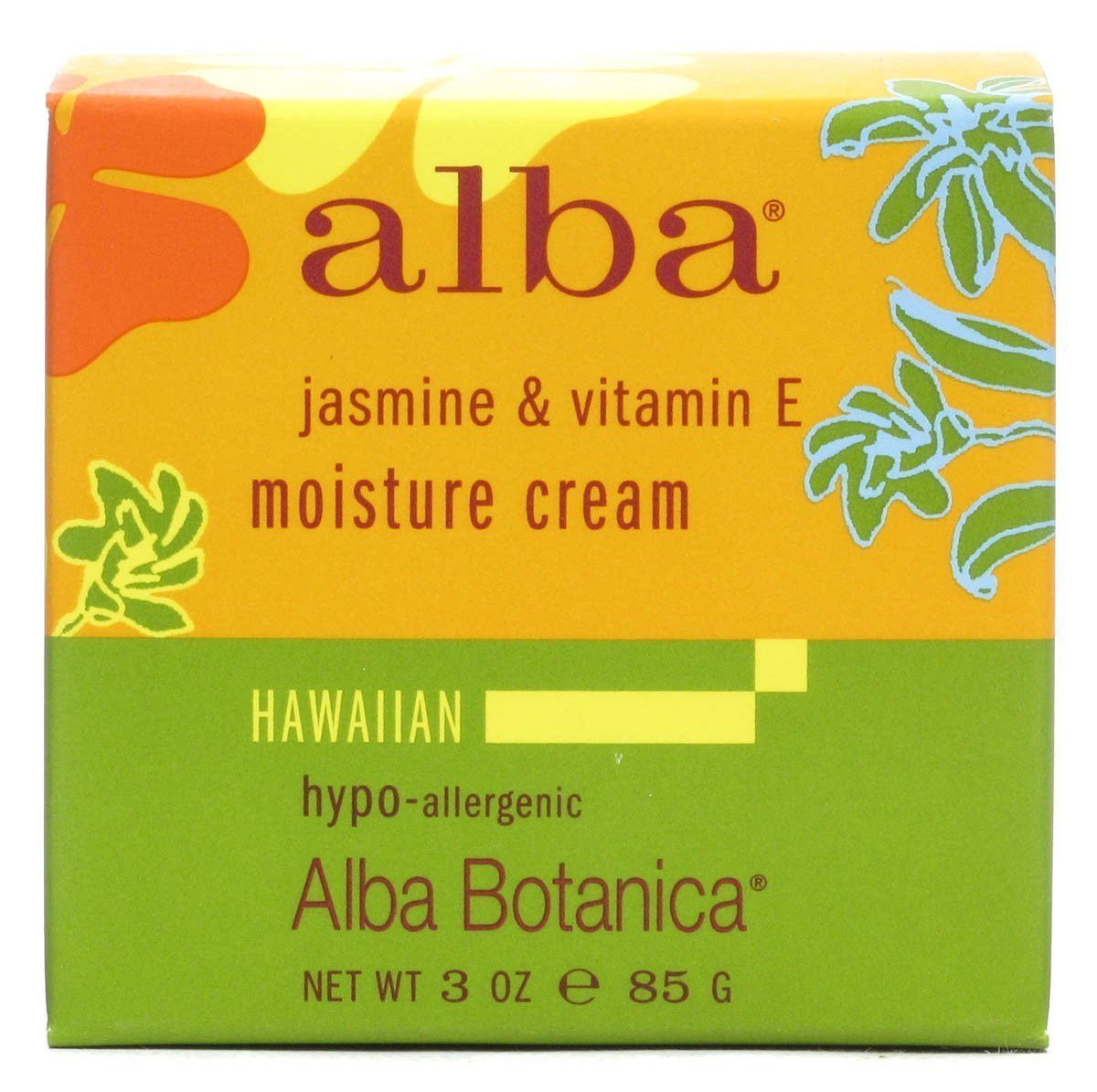 Alba Botanica Hawaiian Moisture Cream, Soothing Jasmine & Vitamin E 3 oz (Pack of 6)