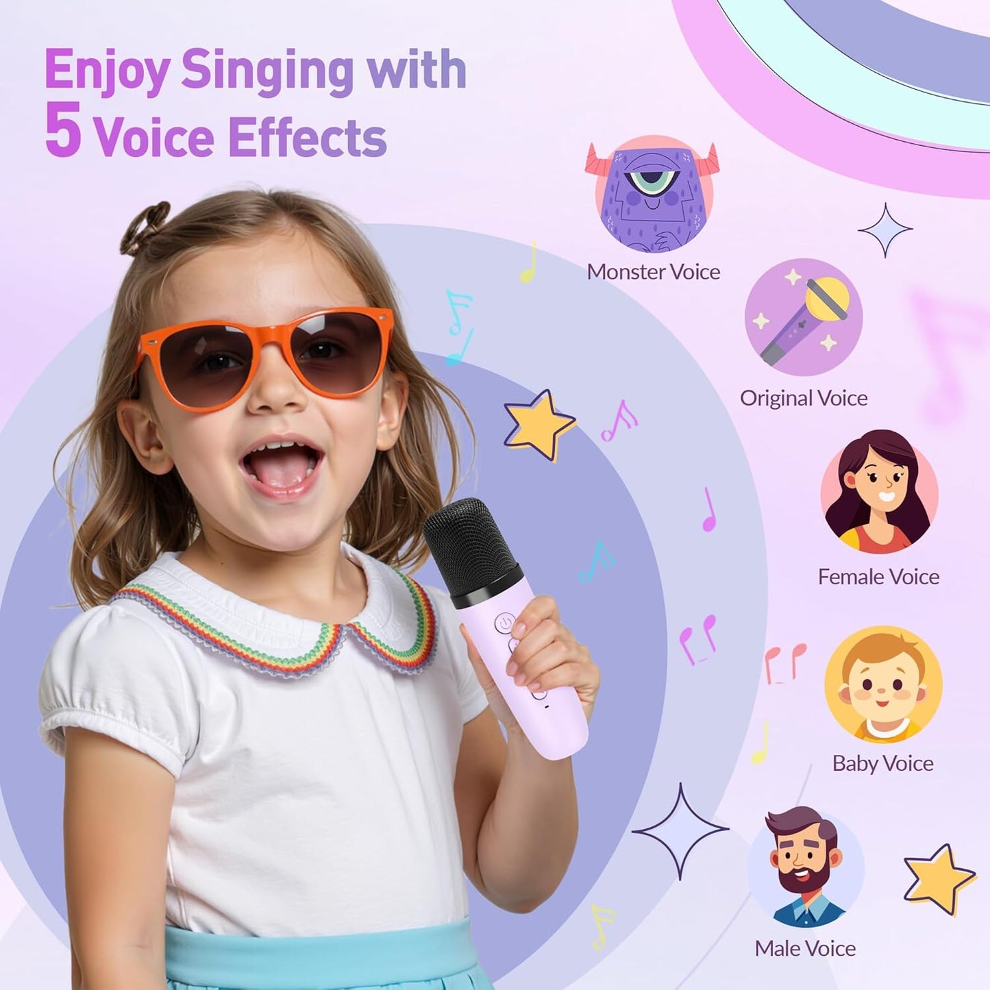 Mini Karaoke Machine for Kids Adults, Portable Bluetooth Speaker with 2 Wireless Microphone, Birthday Gifts for Girls Boys Ages 4, 5, 6, 7, 8, 9, 10, 12+ Years Old (Pinkcolor)