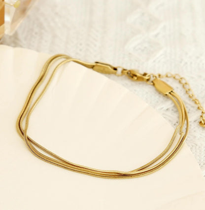 Gold Bracelets for Women, 14K Gold Plated Stackable Bracelet Stack Set Adjustable Charm Paperclip Chain Snake Link Layered Waterproof Jewelry Sets Gifts