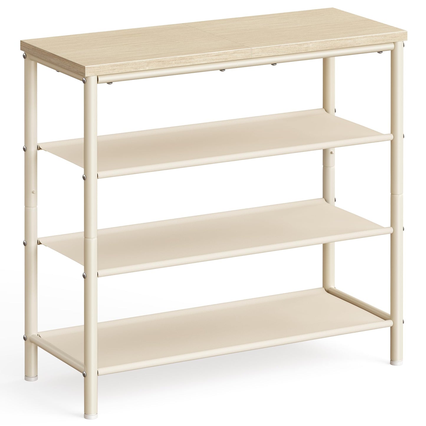 VASAGLE Shoe Rack, 4-Tier Shoe Storage Organizer for Entryway and Closet, Holds 9-12 Pairs of Shoes, 3 Fabric Shelves, Steel Frame, Industrial, Rustic Brown and Black ULBS035B01