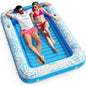 Jasonwell 4 in 1 Inflatable Tanning Pool Lounger Float - Sunbathing Lounge Floatie Raft Toys, Water Filled Tanning Bed Mat Pad Blow Up Kiddie Pool with Ball Pit for Adult, Kids (L)