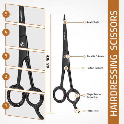 Utopia Care Haarschneide- und professionelle Friseurschere 6,5 Zoll, Premium Edelstahl Schere mit glattem Rasiermesser und scharfen Klingen für Salons, Männer, Frauen und Kinder, Silber