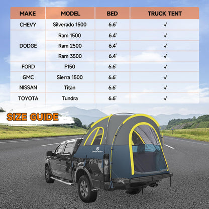 Truck Bed Tent 5.5-6ft: Easy Set Up Umburato Pickup Truck Tents for Camping, Waterproof PU3000mm Canopy for Truck Camper, Portable, Spacious for 2 Person Green
