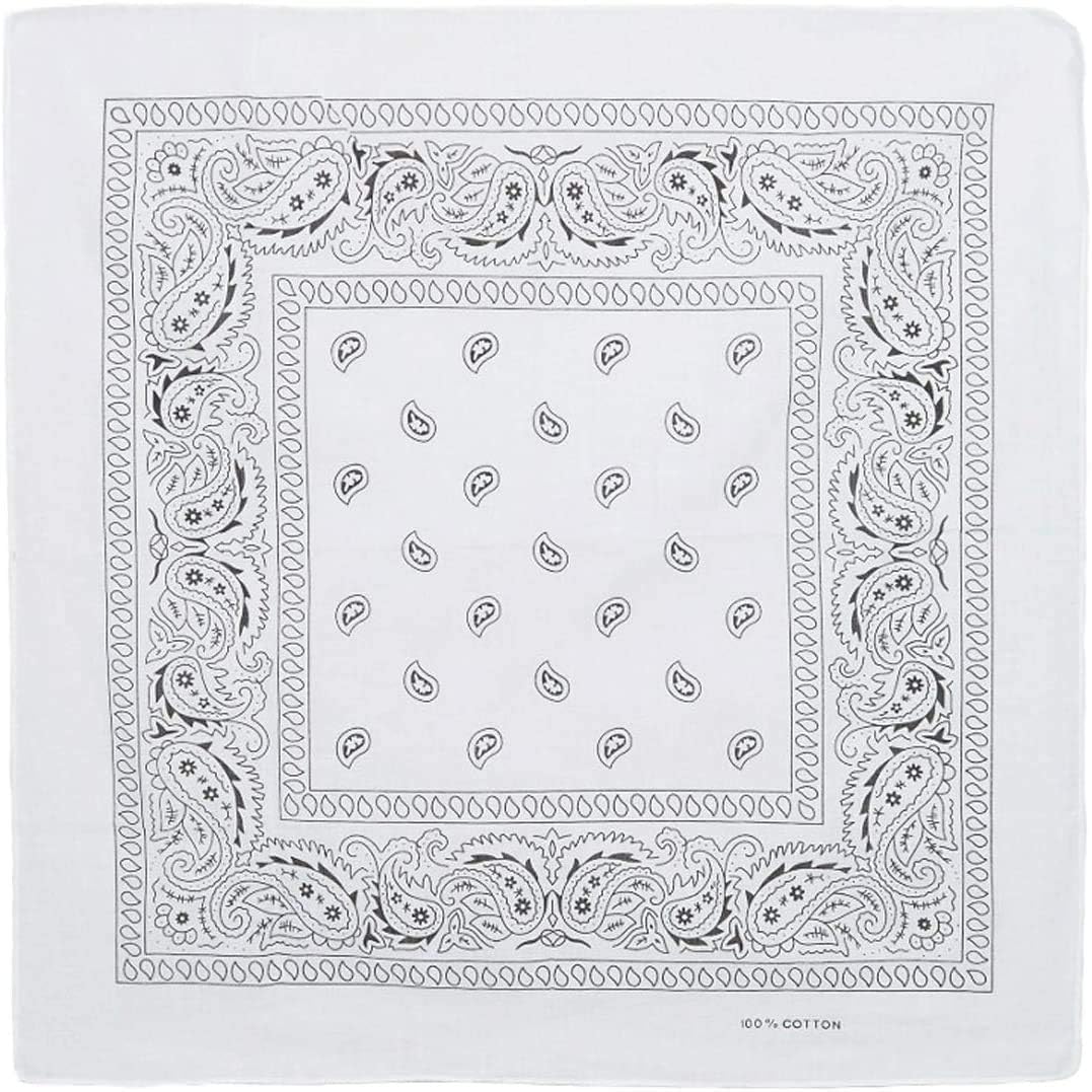 BOOLAVARD 1er, 6er, 9er oder 12er Pack Cowboy-Bandanas mit original Paisley-Muster (Schwarz)