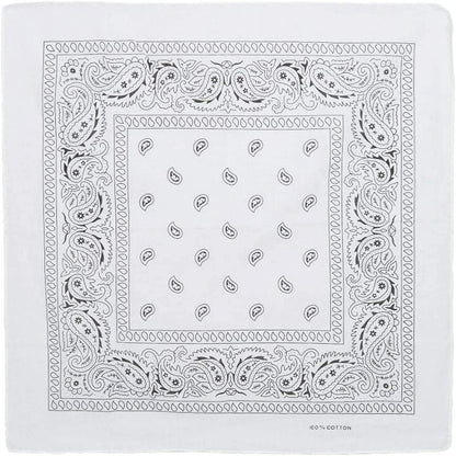 BOOLAVARD 1er, 6er, 9er oder 12er Pack Cowboy-Bandanas mit original Paisley-Muster (Schwarz)