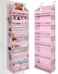 ULG Over The Door Organizer with 6 Large Pockets 12 Side Pockets, 50lbs Weight Capacity Door Hanging Organizer for Bedroom, Bathroom, Pantry, Nursery Storage, Beige