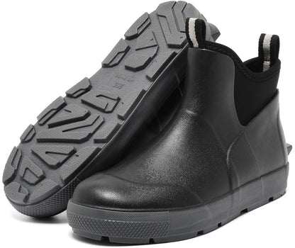 Men's Deck Boots, Waterproof Ankle Rain Boots with Anti-Slip Traction, Rubber Garden & Fishing Boots for Boating, Camping, Farming & Outdoor Work