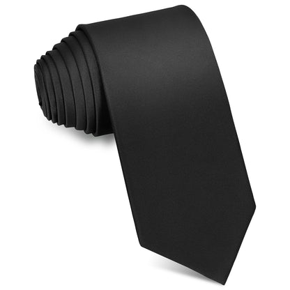 Men's Ties Solid Pure Color 3.15" (8CM) Necktie Black Ties For Men