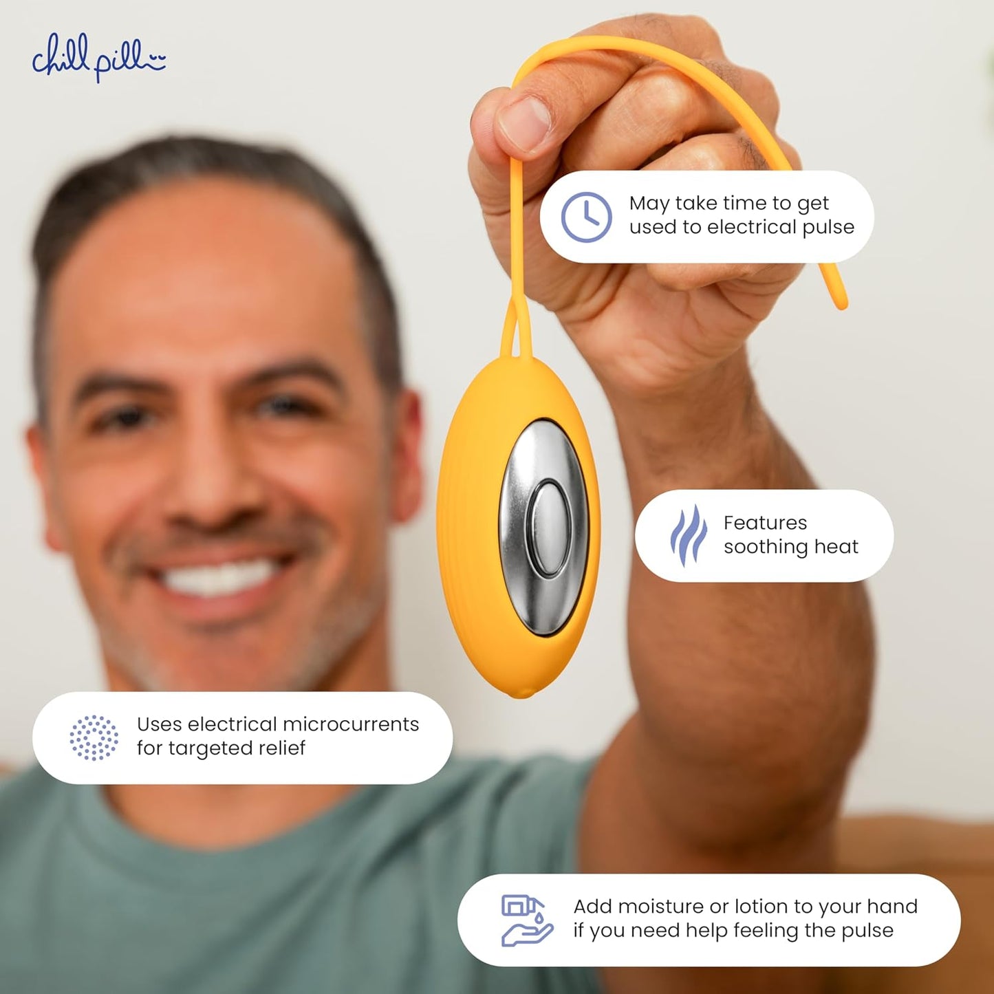 The Chill Pill Plus Sleep Aid Device with Heat, Compact Sleep Device with Targeted Pressure Point Therapy for Stress Relief, Panic Attacks, and Agitation - Heated Chill Pill Device by Mend Your Mental