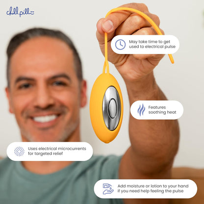 The Chill Pill Plus Sleep Aid Device with Heat, Compact Sleep Device with Targeted Pressure Point Therapy for Stress Relief, Panic Attacks, and Agitation - Heated Chill Pill Device by Mend Your Mental