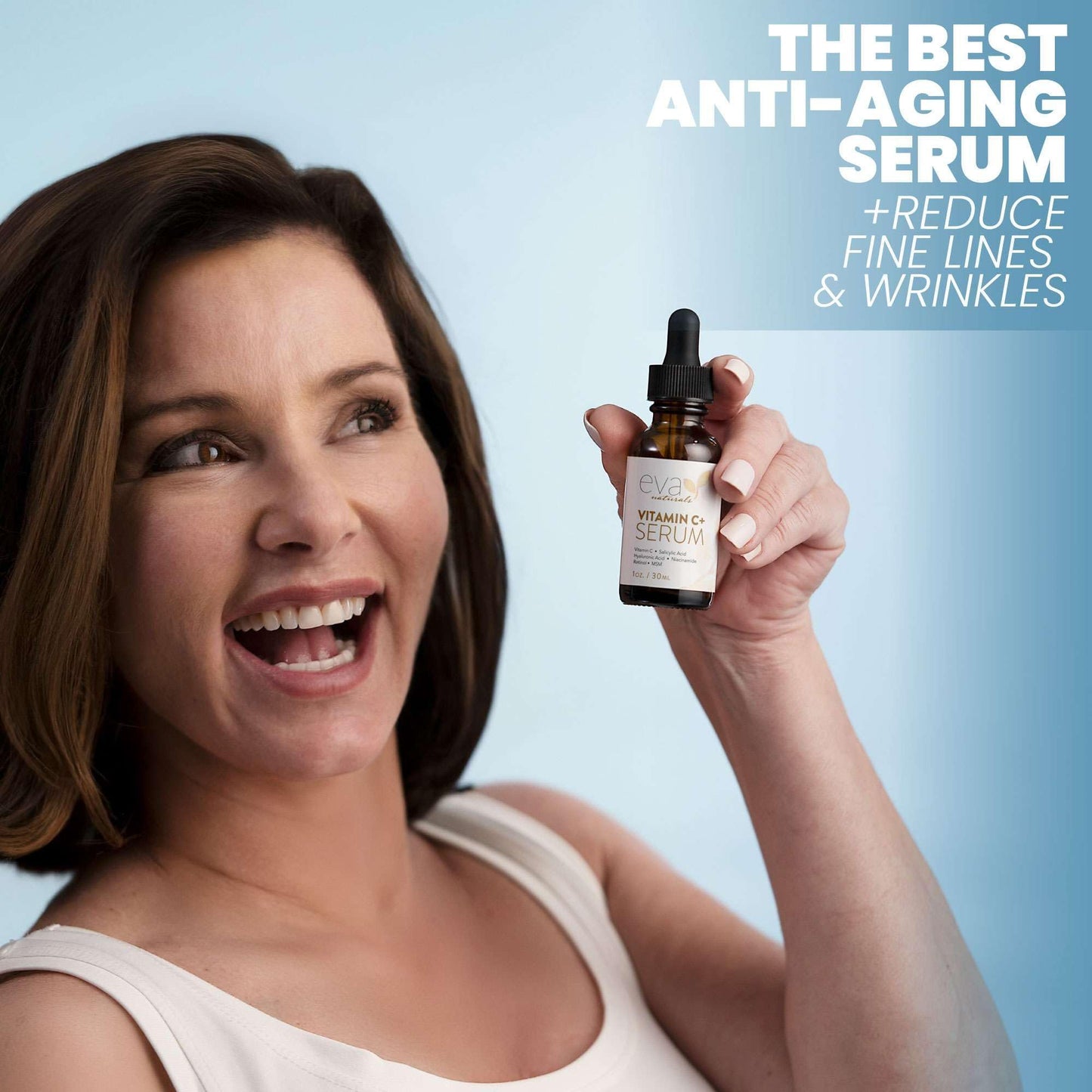 Eva Naturals Vitamin C Serum für das Gesicht – Anti-Aging Dark Spot Remover mit Retinol, Hyaluronsäure, Niacinamid & Salicylsäure – Gesichtsserum für Frauen für klare, glatte, strahlende Haut