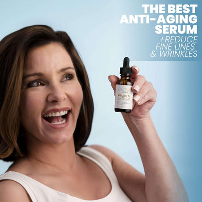 Eva Naturals Vitamin C Serum für das Gesicht – Anti-Aging Dark Spot Remover mit Retinol, Hyaluronsäure, Niacinamid & Salicylsäure – Gesichtsserum für Frauen für klare, glatte, strahlende Haut