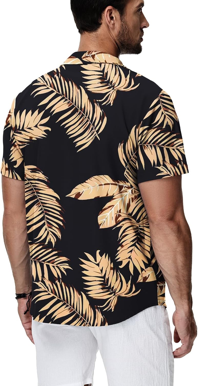 HMIYA Herren Hawaiihemden Kurzarm Button-Up Hemd Herren S-3XL