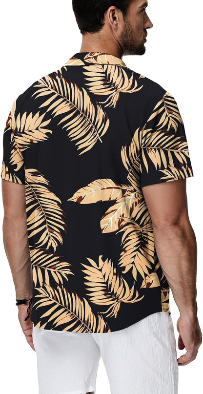 HMIYA Herren Hawaiihemden Kurzarm Button-Up Hemd Herren S-3XL