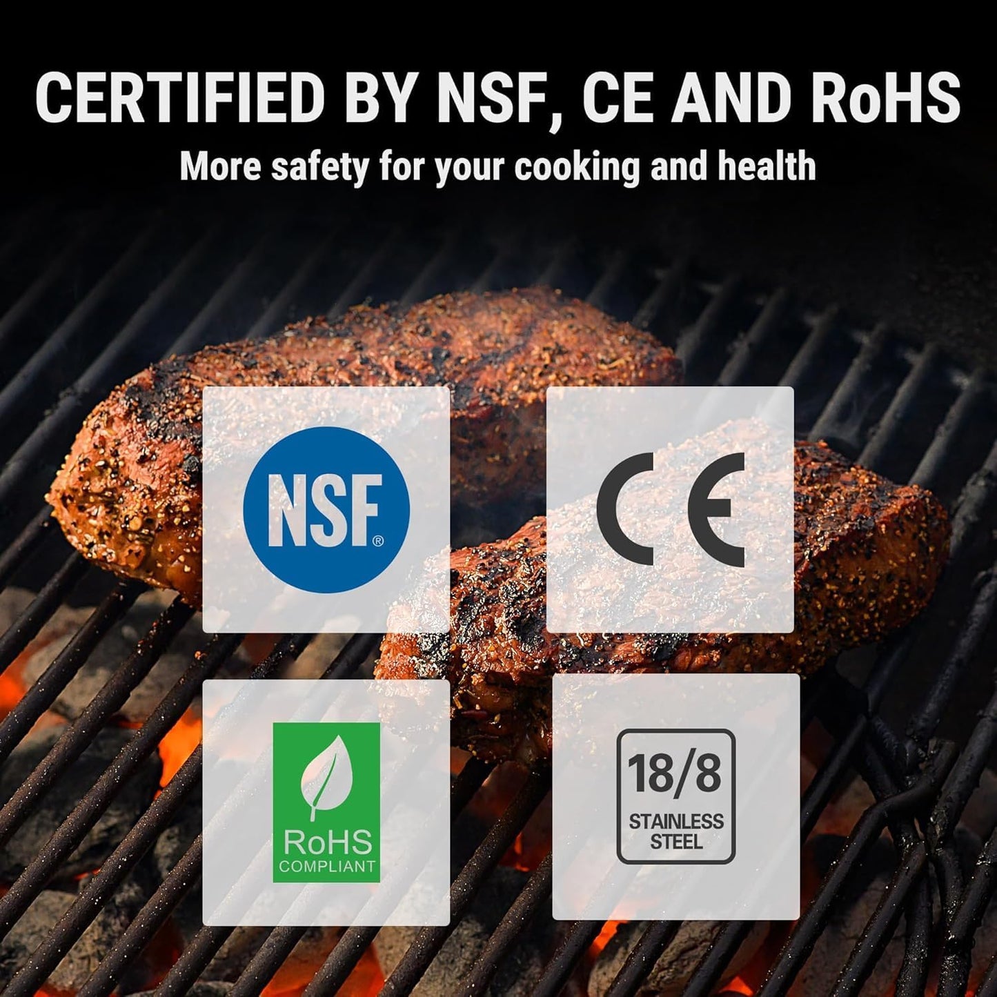 TempPro Digitales Sofortablese-Fleischthermometer zum Grillen, wasserdichtes Küchen-Lebensmittelthermometer mit Kalibrierfunktion und Hintergrundbeleuchtung, zum Backen von Brot, Süßigkeiten, Kochwerkzeug, Utensilien (zuvor ThermoPro)