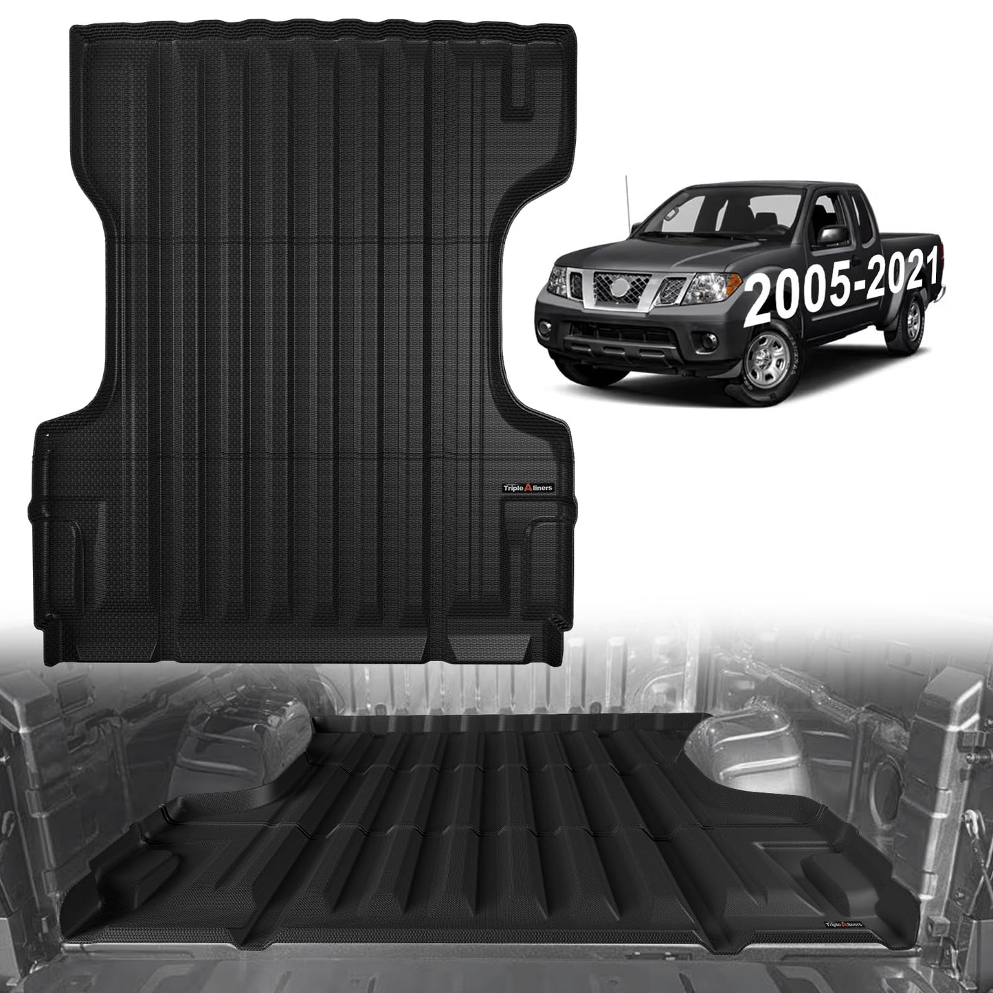 TripleAliners Truck Mat Compatible with 2019-2026 Chevy Silverado 1500 / GMC Sierra 1500 6.6FT Accessories, Truck Bed Mat Heavy Duty Custom Fit All Weather Protection TPE Pickup Liner, Standard Bed