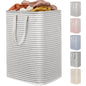 Lifewit 2 Pack Laundry Basket 80L Each, Collapsible Clothes Hamper with Reinforced Handles, Freestanding Waterproof Design for Bedroom and Laundry Room, Grey 160L Total