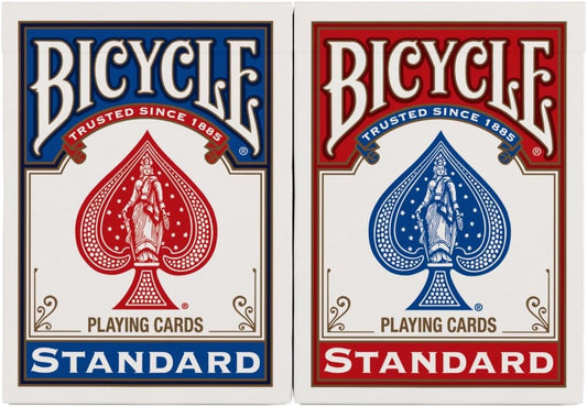 Bicycle Standard Playing Cards, Standard Poker Size Deck of Cards, Red & Blue (2 Pack), Classic Cards for Poker, Blackjack, Family Game Night & Card Games, Fun for All Ages