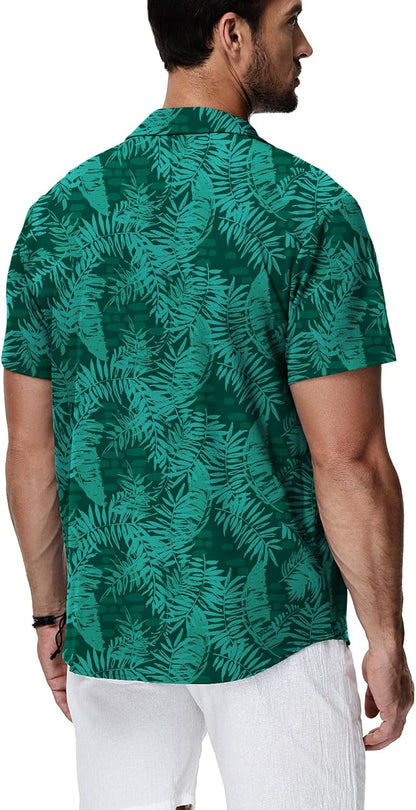 HMIYA Herren Hawaiihemden Kurzarm Button-Up Hemd Herren S-3XL
