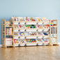 SpaceAid Toy Storage Organizer with 6 Shelves and 12 Bins, Bookshelf/Bookcase, Kids Bin Shelf, Toys Box for Playroom Organization for Bedroom & Room Decor, White, 52.3" W